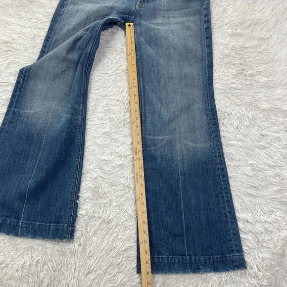 7 For All Mankind Pants Womens 31 Blue Ginger Flared Medium Wash Denim Jeans USA - Picture 10 of 15